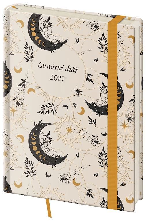 Diář 2027 týdenní B6 lunární Luna s gumičkou