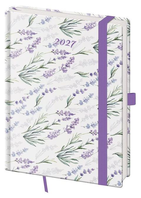 Obrázek produktu: Diář 2027 týdenní B6 Vario - Lavender s gumičkou