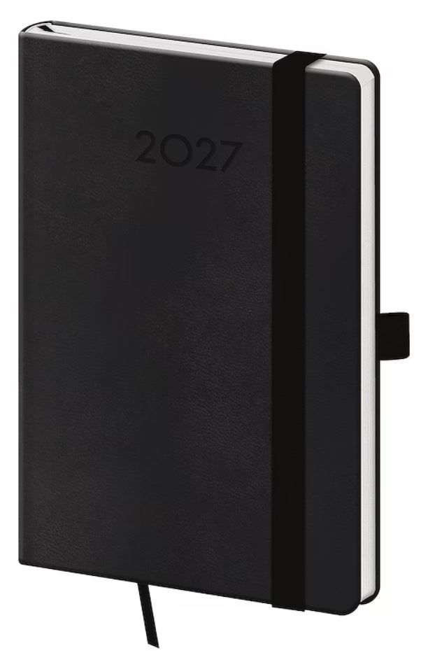 Diář 2027 týdenní kapesní Print Plus - černá NEW