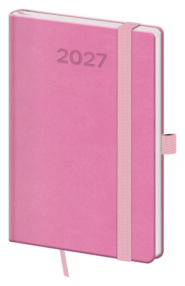 Diář 2027 týdenní kapesní Print Pop - růžová