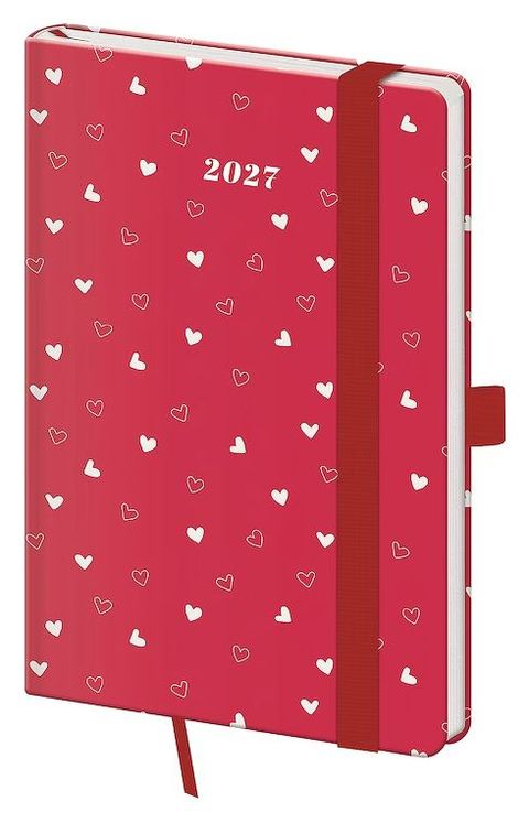 Obrázek produktu: Diář 2027 týdenní kapesní Vario - Hearts s gumičkou