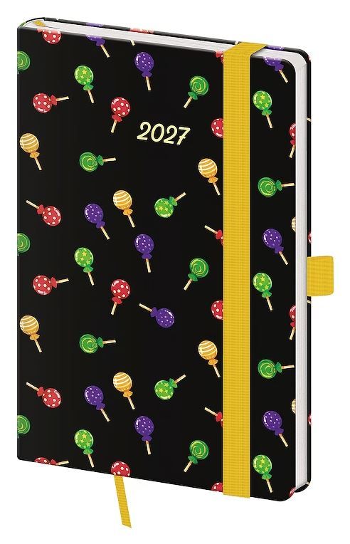 Diář 2027 týdenní kapesní Vario - Lollipop s gumičkou