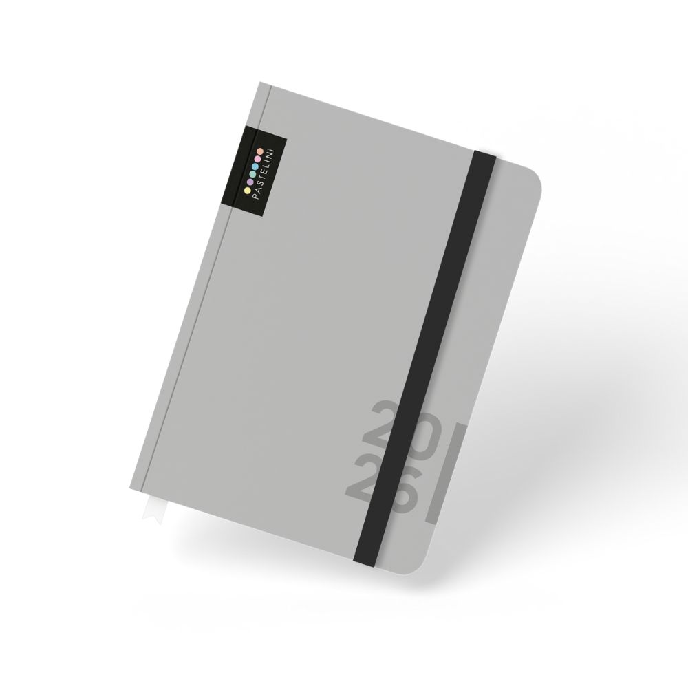 Diář Oxybag A6 týdenní s gumičkou 2026 - PASTELINI šedá