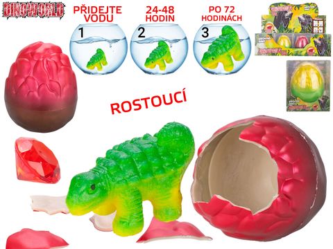 Obrázek produktu: Dinoworld dinosaurus líhnoucí a rostoucí s drahokamem, mix druhů