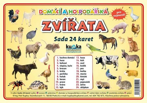 Obrázek produktu: Domácí a hospodářská zvířata - Sada 24 karet