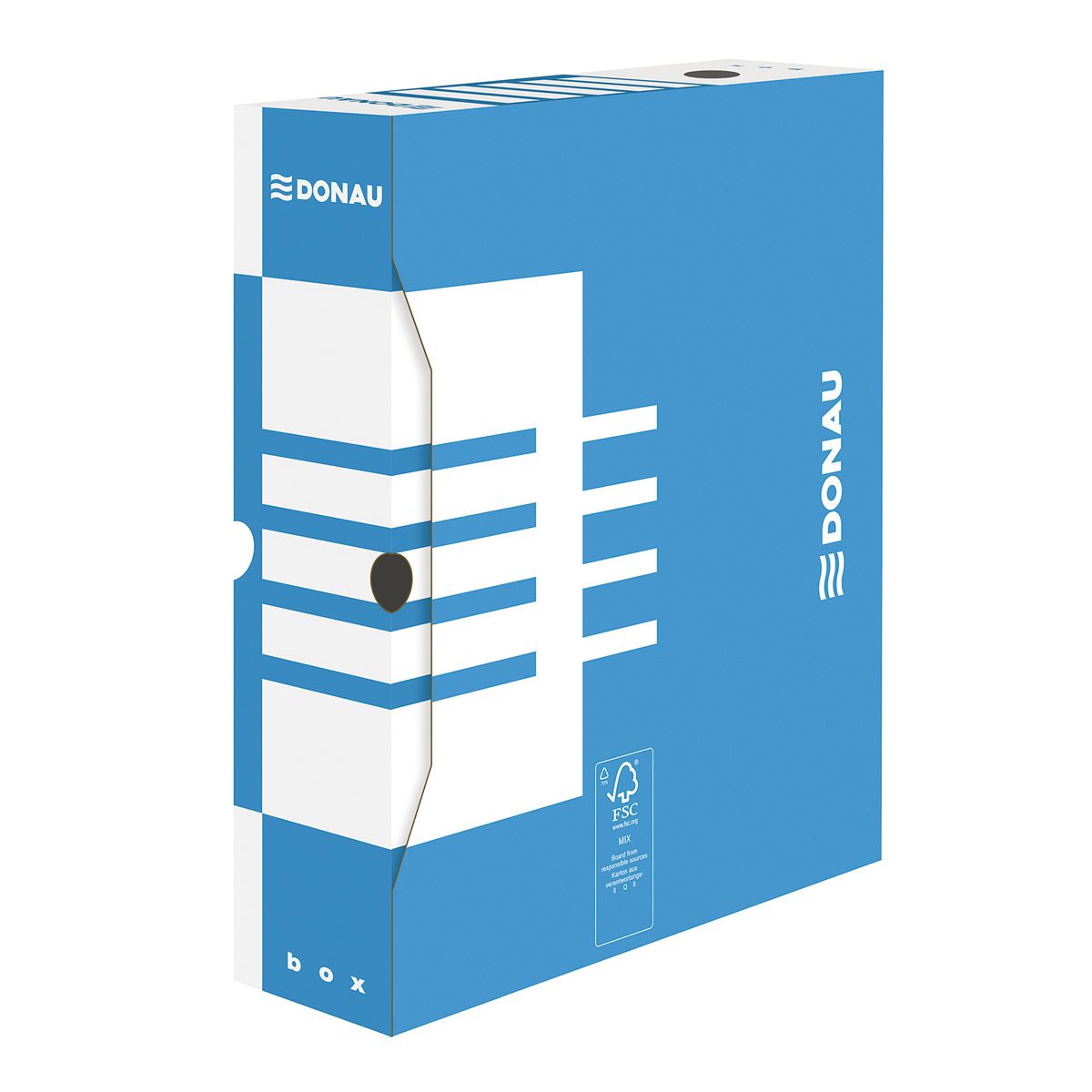 Donau Archivační box A4 80 mm lepenka - modrý