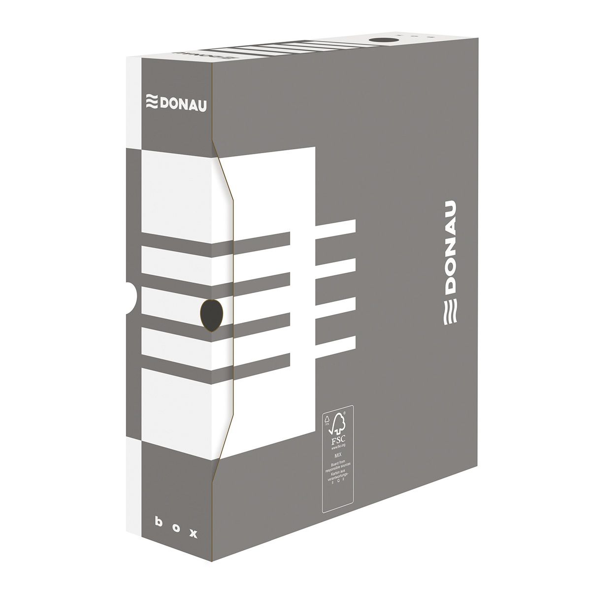 Donau Archivační box A4 80 mm lepenka - šedý
