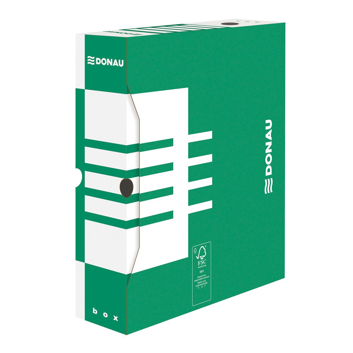 Donau Archivační box A4 80 mm lepenka - zelený
