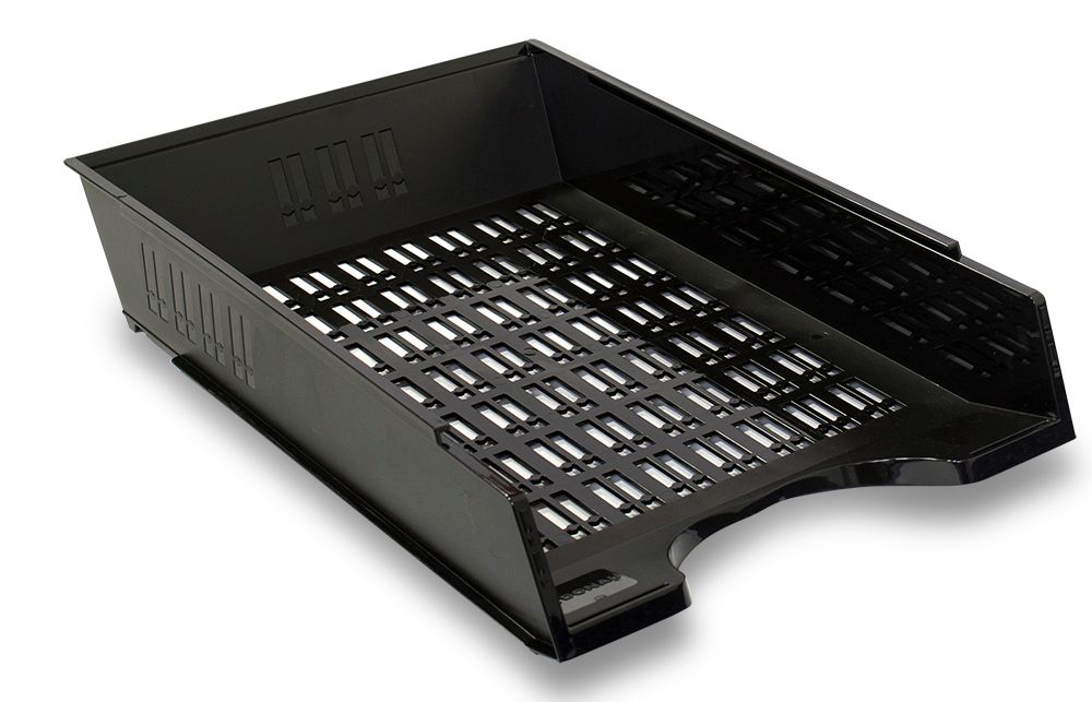 Donau Kancelářský odkladač děrovaný, PS, A4 - černý