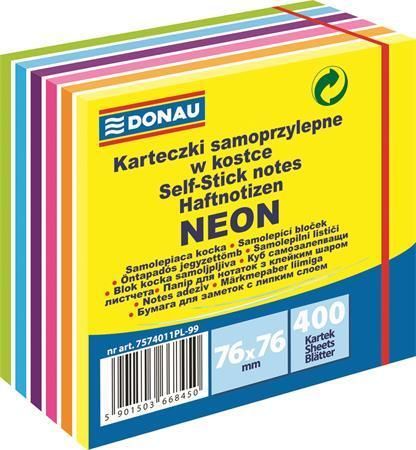 Samolepicí bloček Donau - 76x76 mm, 400 l., mix barev