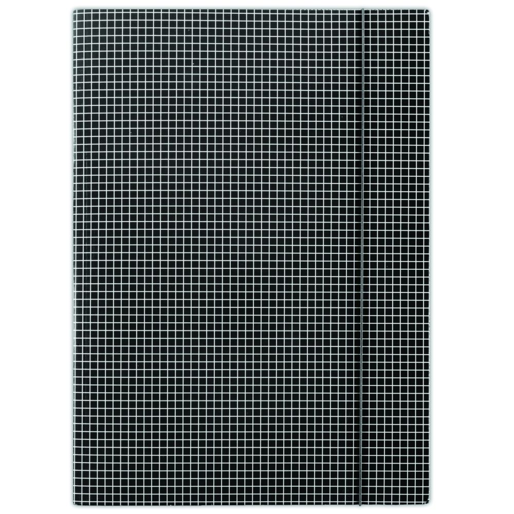 Donau Spisové desky s gumou A4 lepenka, kostkovaný vzor - černá