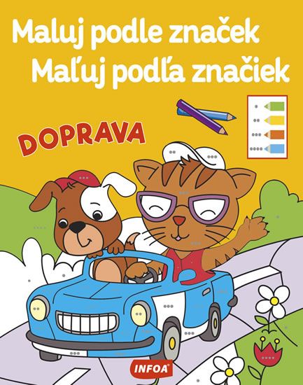 Doprava - Maluj podle značek / Maľuj podľa značiek