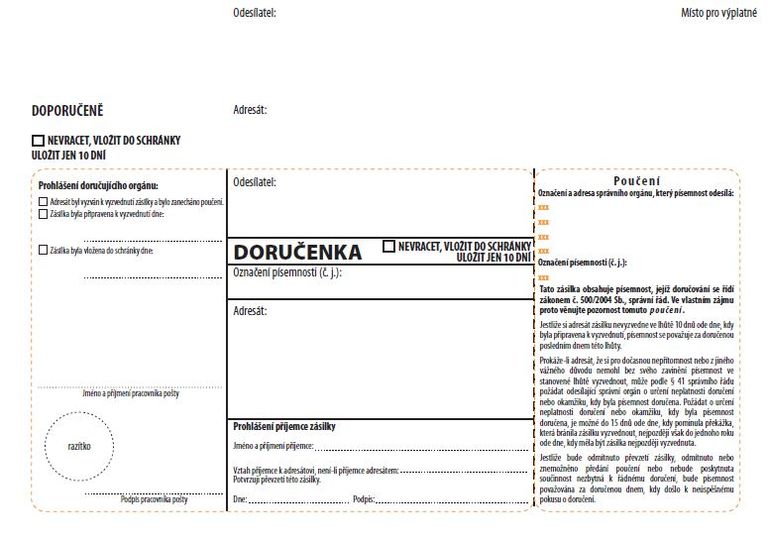 Levně Doručenka bílá Správní řád