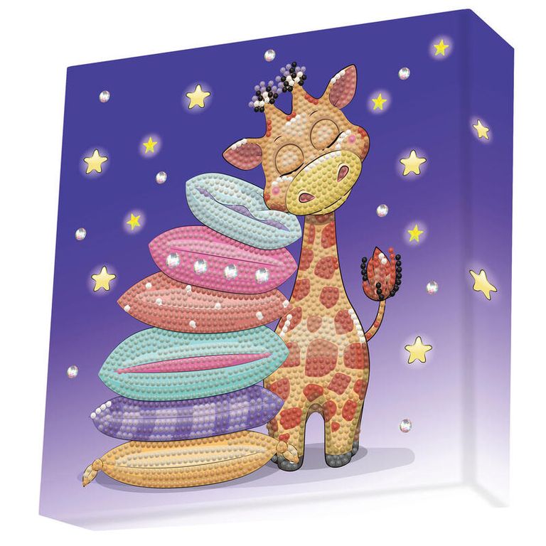 DOTZIES Diamantové malování Spící žirafa 22 x 22 cm