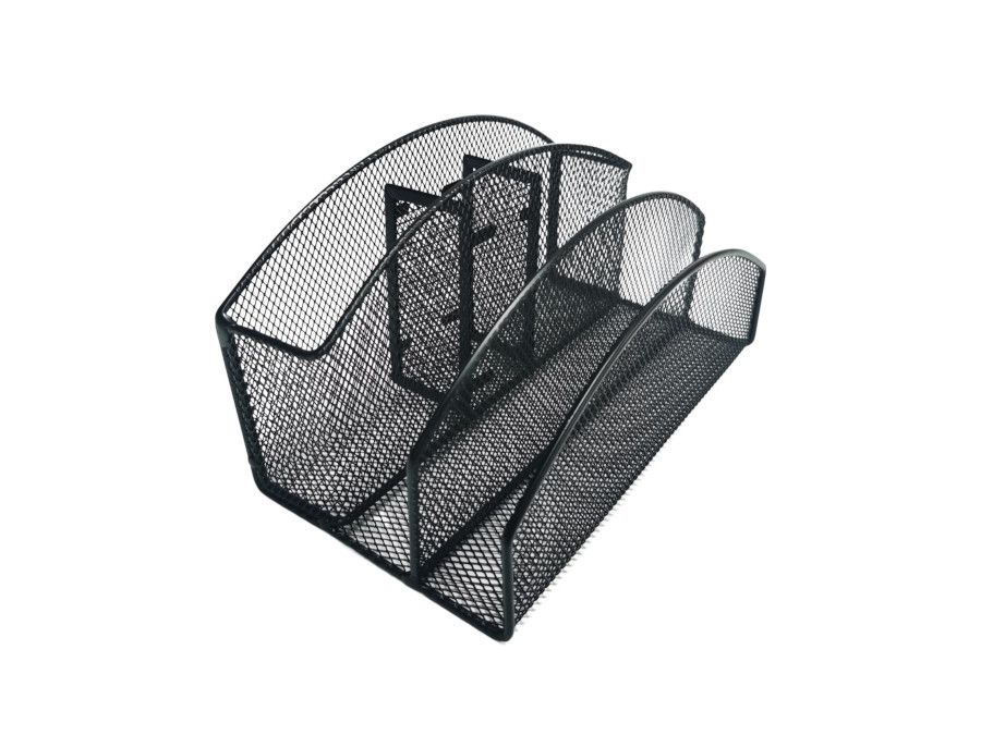 Drátěný stojánek CONCORDE 5 přihrádek, 12,5 × 22 × 12,8 cm - černý