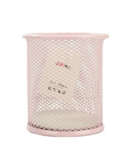 Obrázek produktu: Drátěný stojánek na tužky DELI 8 × 10 cm - růžový pastel