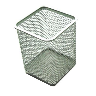 Drátěný stojánek na tužky hranatý - stříbrný