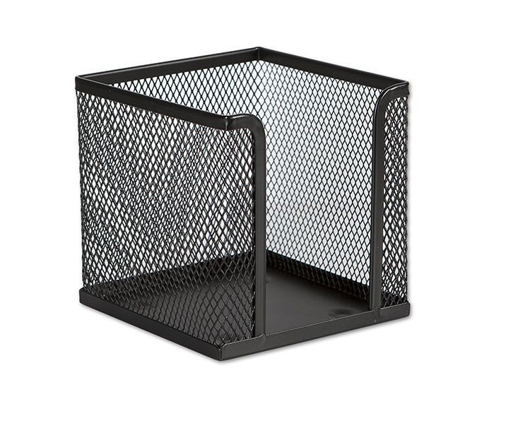Drátěný zásobník na papírové bločky 10 × 10 cm - černý