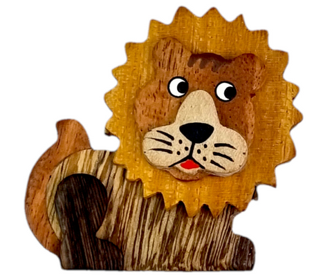 Obrázek produktu: Dřevěná magnetka velká - Lev