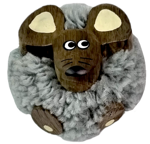 Obrázek produktu: Dřevěná magnetka velká - pompon Myš