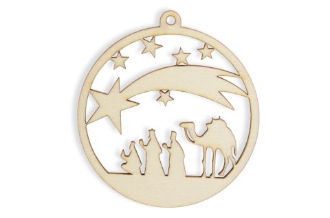 Obrázek produktu: Dřevěná ozdoba tři králové 62mm, Balení 1ks