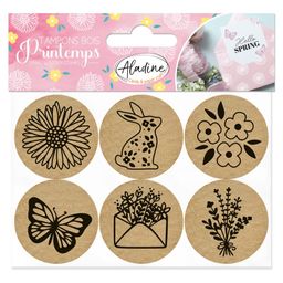 Obrázek produktu: Dřevěná razítka Aladine, 6 ks - Jaro