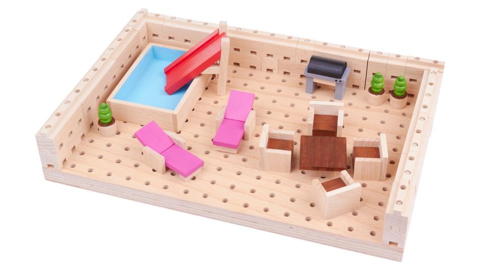 Dřevěná stavebnice Buko  - Terasa, 81 dílů