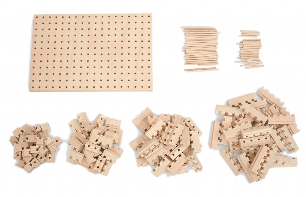 Dřevěná stavebnice Buko - Velká startovací sada, 191 dílů