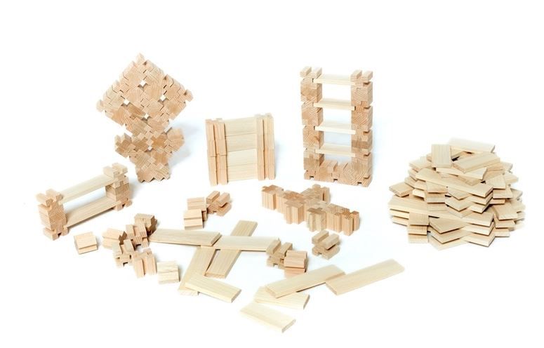 Dřevěná stavebnice Troxi  - sada, 106 dílů