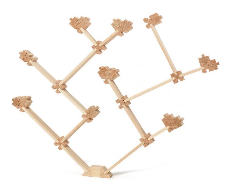 Dřevěná stavebnice Troxi  - sada,  46 dílů