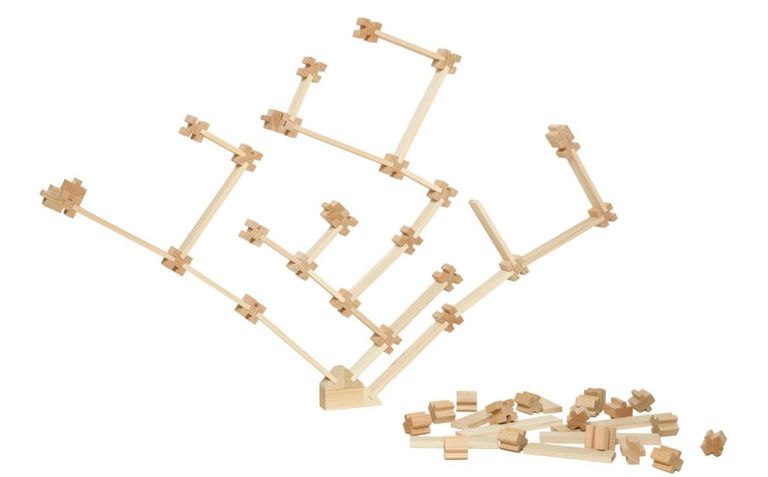 Dřevěná stavebnice Troxi  - sada, 71 dílů