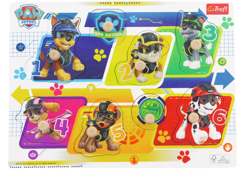Trefl vkládačka s úchyty Paw Patrol 295 x 22 cm 8 dílků