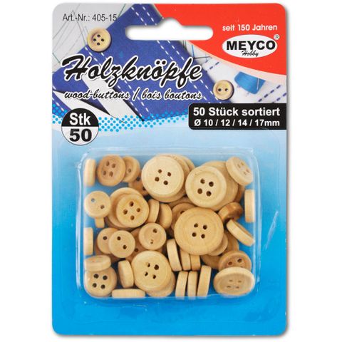 Obrázek produktu: Dřevěné knoflíky sada 50 ks