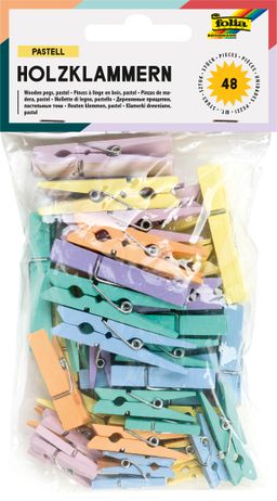 Obrázek produktu: Dřevěné kolíčky - "PASTELOVÉ"- 48 ks, různé velikosti