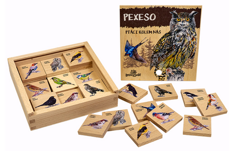 Obrázek produktu: Dřevěné pexeso - ptáci kolem nás