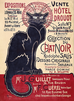 Obrázek produktu: Dřevěné puzzle Art Steinlen Černá kočka, Le Chat Noir 200 dílků