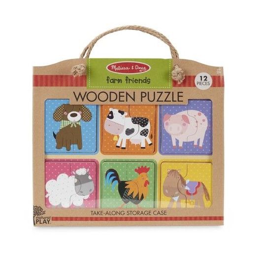 Puzzle pro nejmenší - Na desce, Farma na cestu, 12ks (M&amp;D)