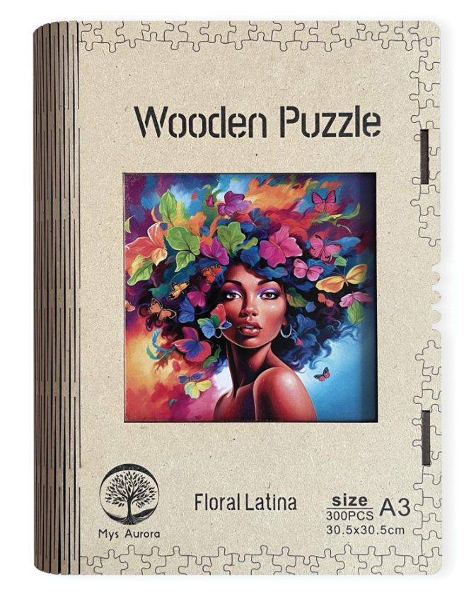 Dřevěné puzzle WOODEN květinová dívka - 300 dílků