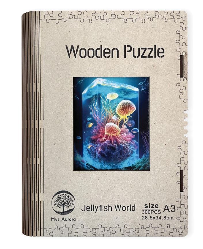 Epee Wooden puzzle Jellyfish World A3