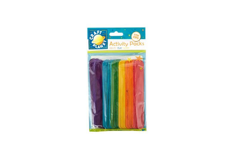 Dřevěné špachtle barevné, 15 cm (25 ks)