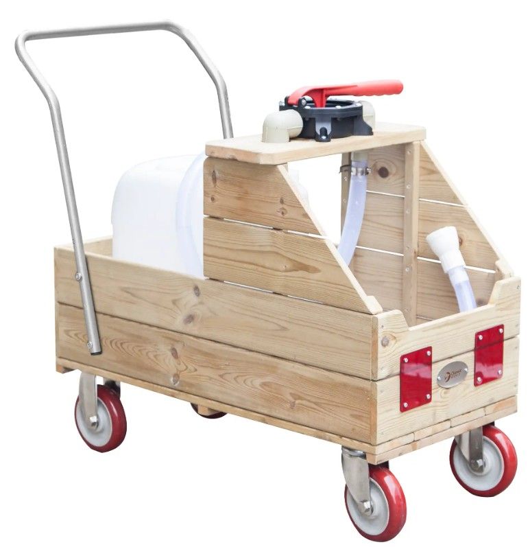 Dřevěný dětský vozík na vodu s madlem Classic World