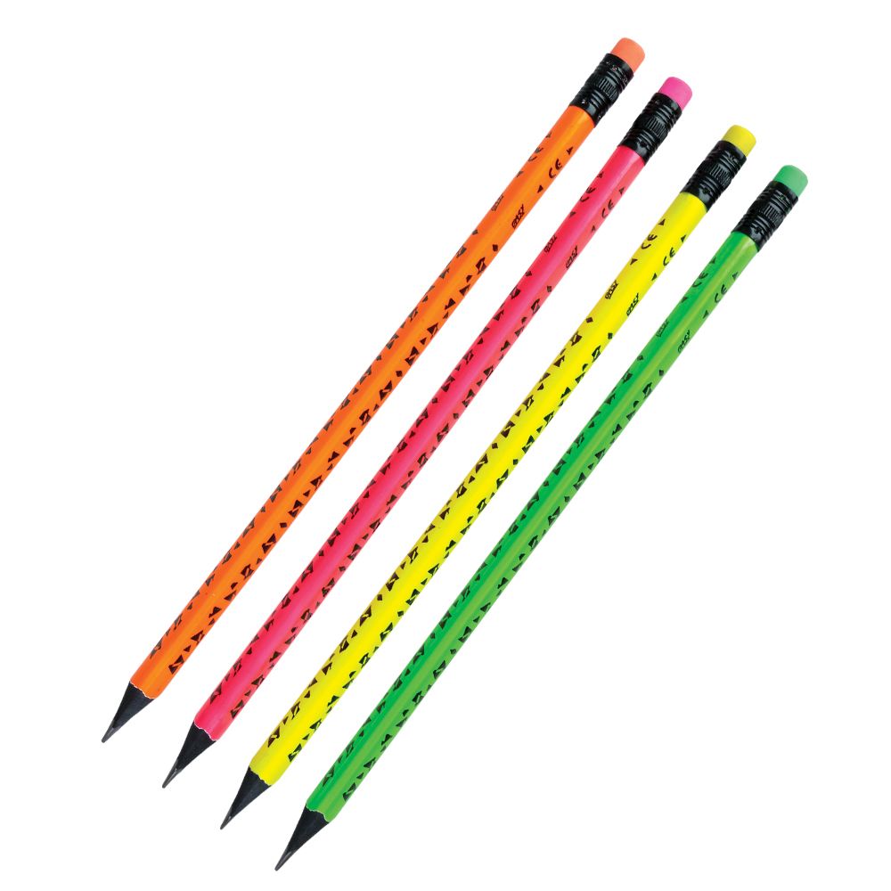 EASY Tužka s gumou FLUO - mix barev