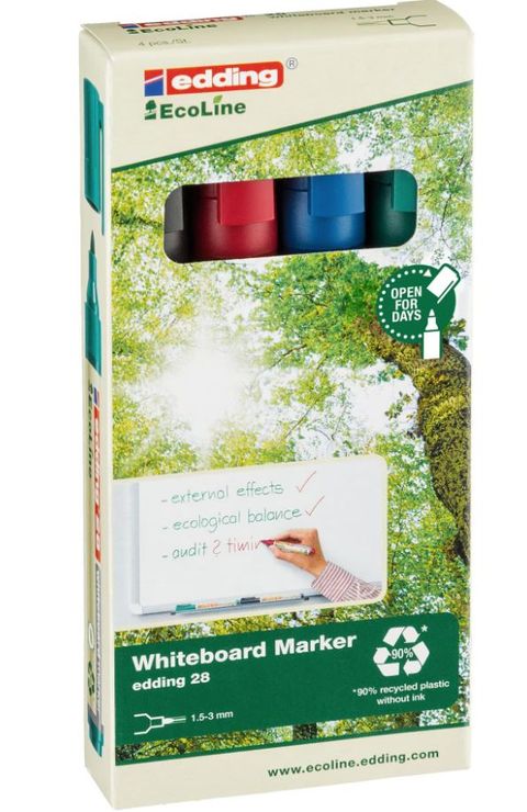 Obrázek produktu: Edding 28 Popisovač na bílé tabule Ecoline - sada 4 barev