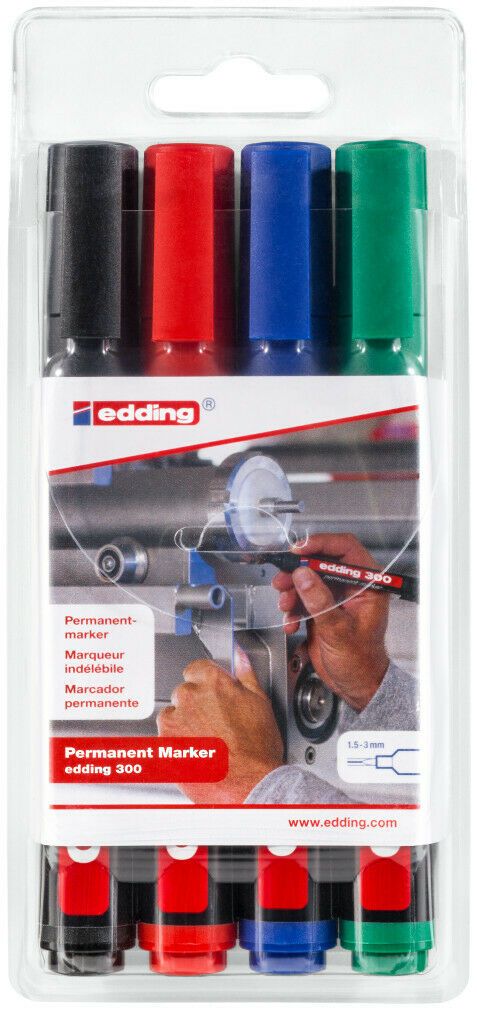 Obrázek produktu: Edding 300 Permanentní popisovač - sada 4 barev