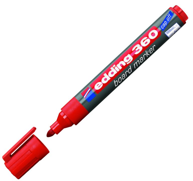 Popisovač na bílé tabule Edding 360 - červený, kulatý