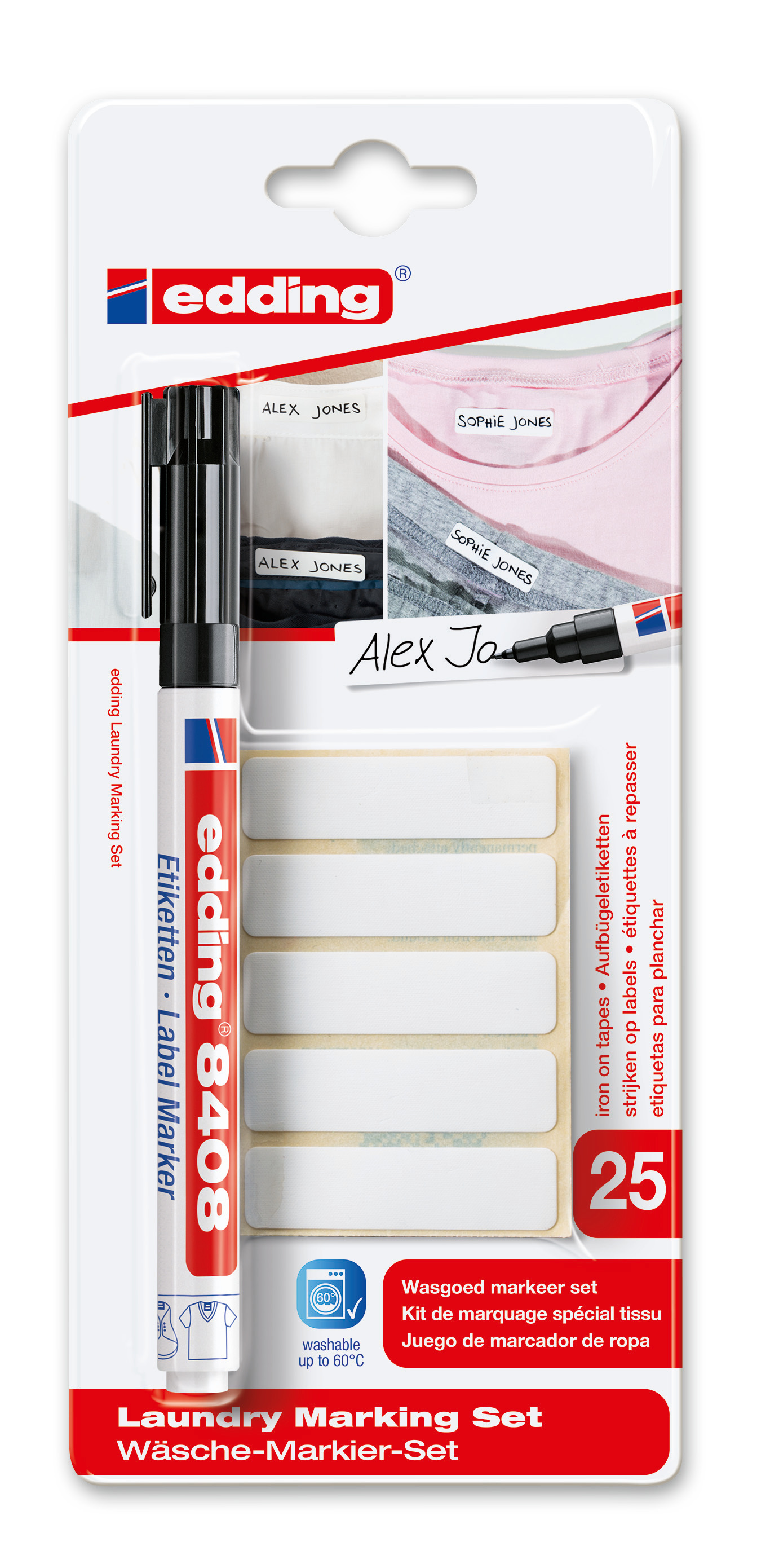 Edding 8408 Popisovač na etikety, sada na prádlo