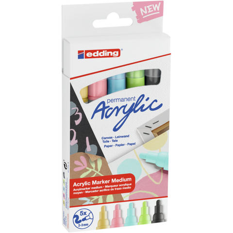 Obrázek produktu: Edding Akrylový popisovač e-5100/5 M, sada Pastel