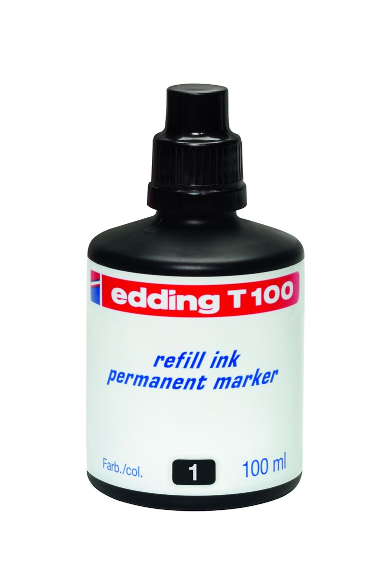 Náhradní permanentní inkoust Edding T100 - 100 ml, černý