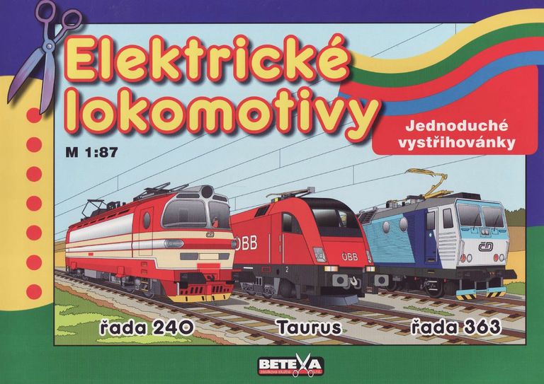 Elektrické lokomotivy - Jednoduché vystřihovánky