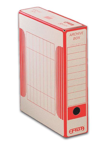 EMBA Archiv box Colour - archivační box - 75 mm, červený